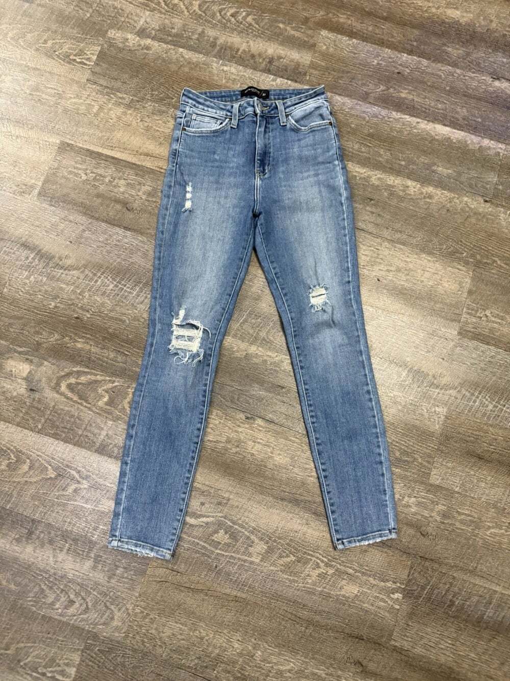JBD Just Black Denim Jeans Womens Sz 27 Blue Distressed High Rise Slimming